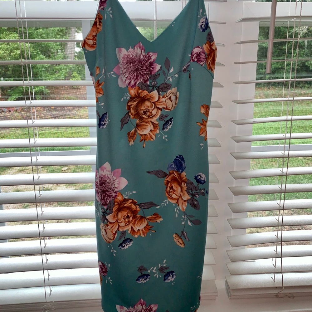 Blue floral dress